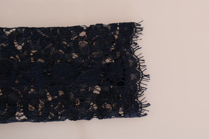 Dolce & Gabbana Elegant Floral Lace A-Line Dress - Image 6
