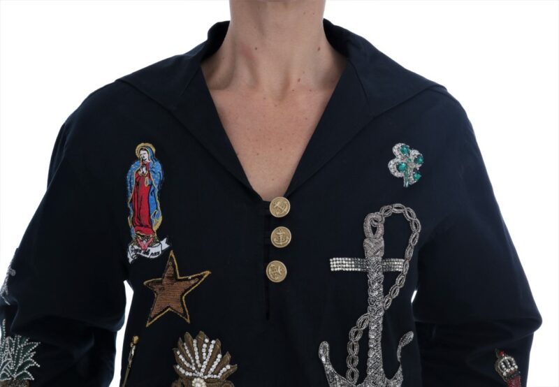 Dolce & Gabbana Enchanted Blue Crystal Embroidered Coat - Image 5