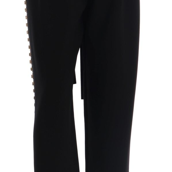 Dolce & Gabbana Elegant High-Waist Ankle Pants with Gold Detailing
