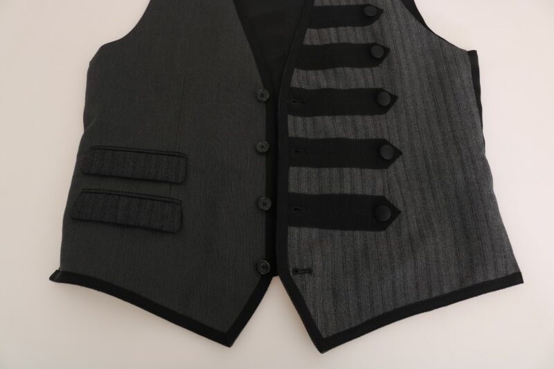 Dolce & Gabbana Elegant Gray Torrero Pattern Formal Vest - Image 5