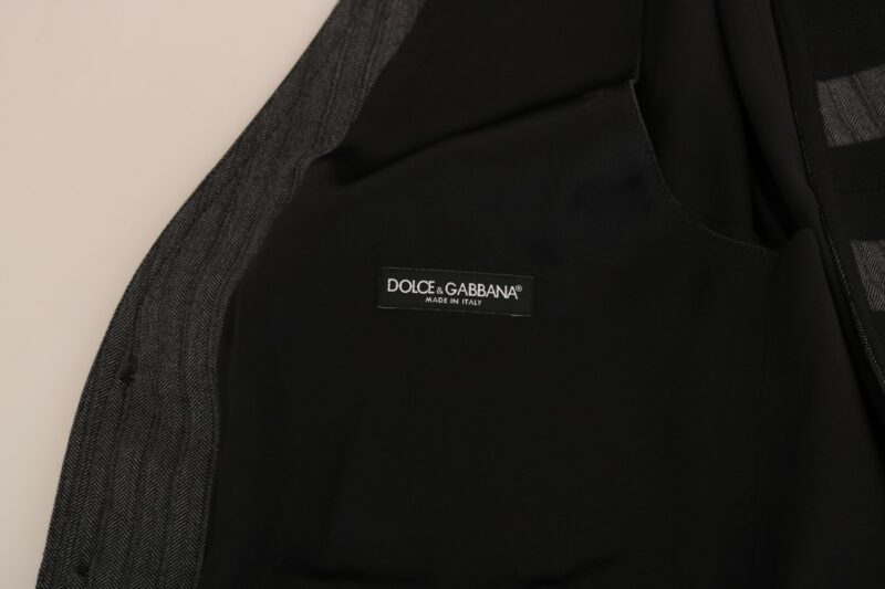 Dolce & Gabbana Elegant Gray Torrero Pattern Formal Vest - Image 6