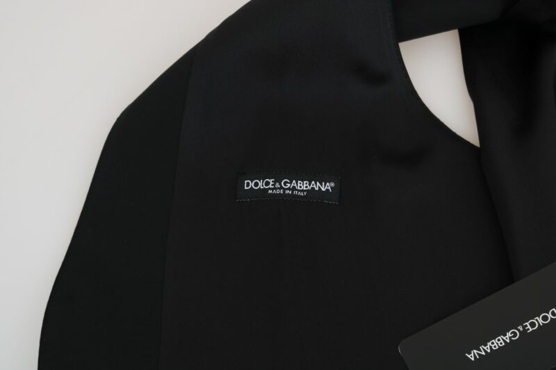 Dolce & Gabbana Elegant Slim Fit Formal Vest in Black - Image 6