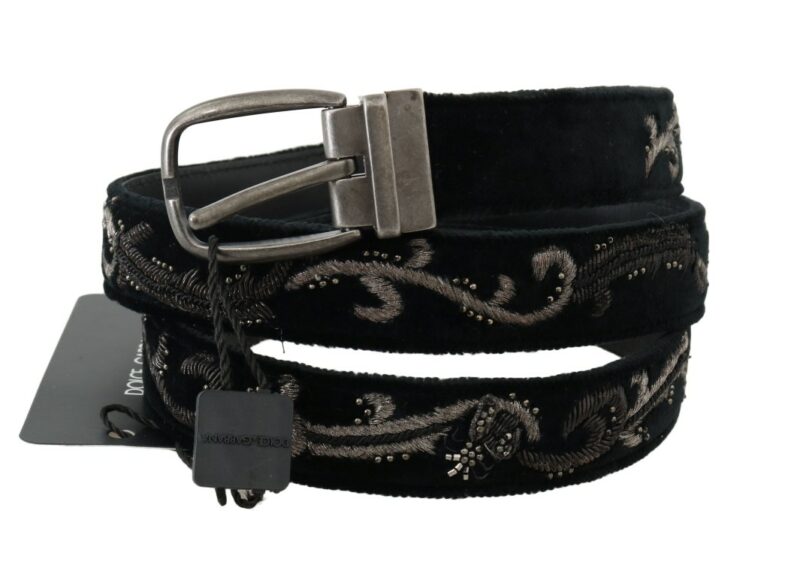 Dolce & Gabbana Elegant Black Cotton-Leather Men's Belt - Image 2