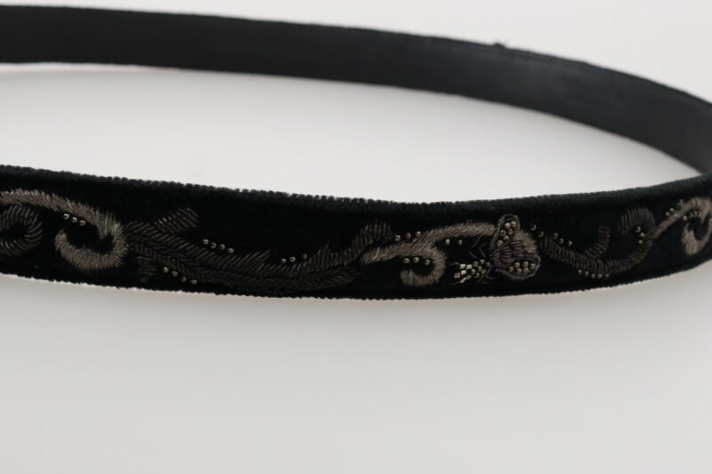 Dolce & Gabbana Elegant Black Cotton-Leather Men's Belt - Image 4