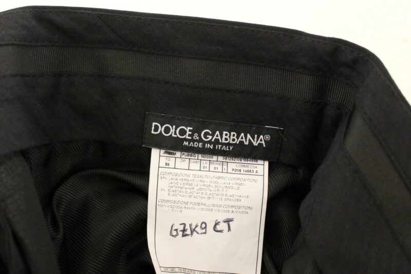 Dolce & Gabbana Elegant Pleated Black Wool Trousers - Image 6