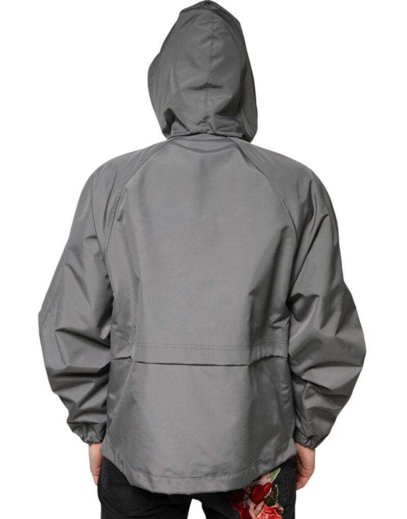 Dolce & Gabbana Gray Polyester Hooded Men Full Zip Jacket - Image 4