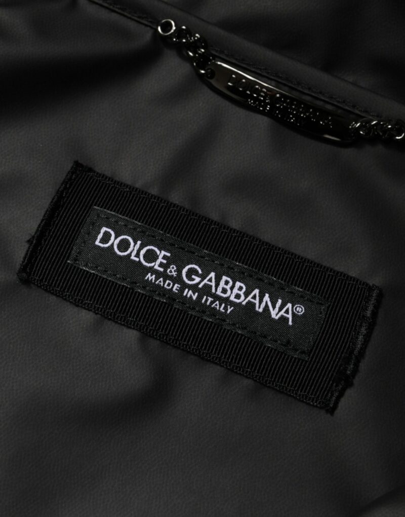 Dolce & Gabbana Black Polyester Hooded Men Full Zip Jacket - Image 6