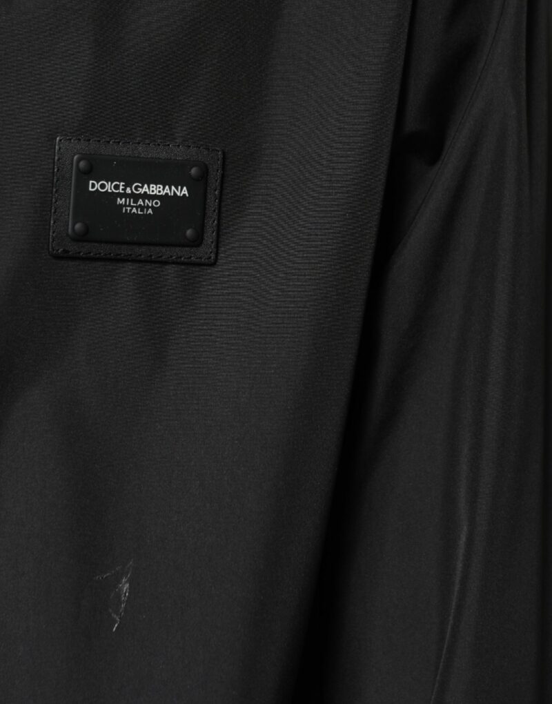 Dolce & Gabbana Black Polyester Hooded Men Full Zip Jacket - Image 8