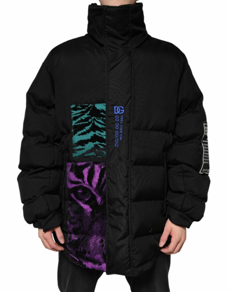 Dolce & Gabbana Black Nylon Puffer Men Full Zip Jacket - Image 2