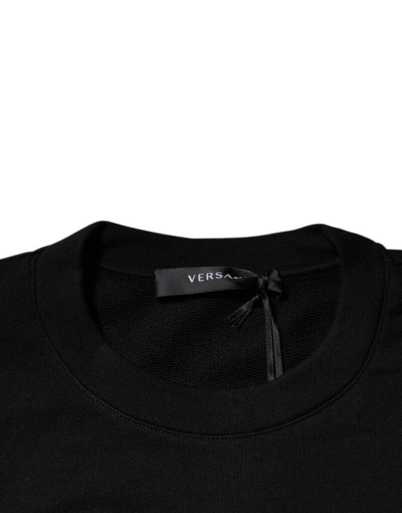 Versace Black Medusa Embroidery Crew Neck Pullover Sweater - Image 5