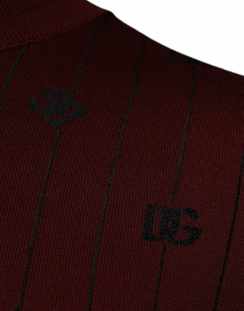 Dolce & Gabbana Maroon Monogram Turtleneck Pullover Sweater - Image 4