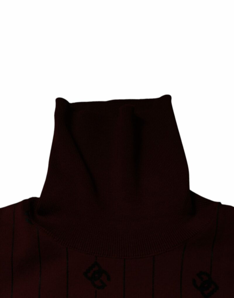 Dolce & Gabbana Maroon Monogram Turtleneck Pullover Sweater - Image 6