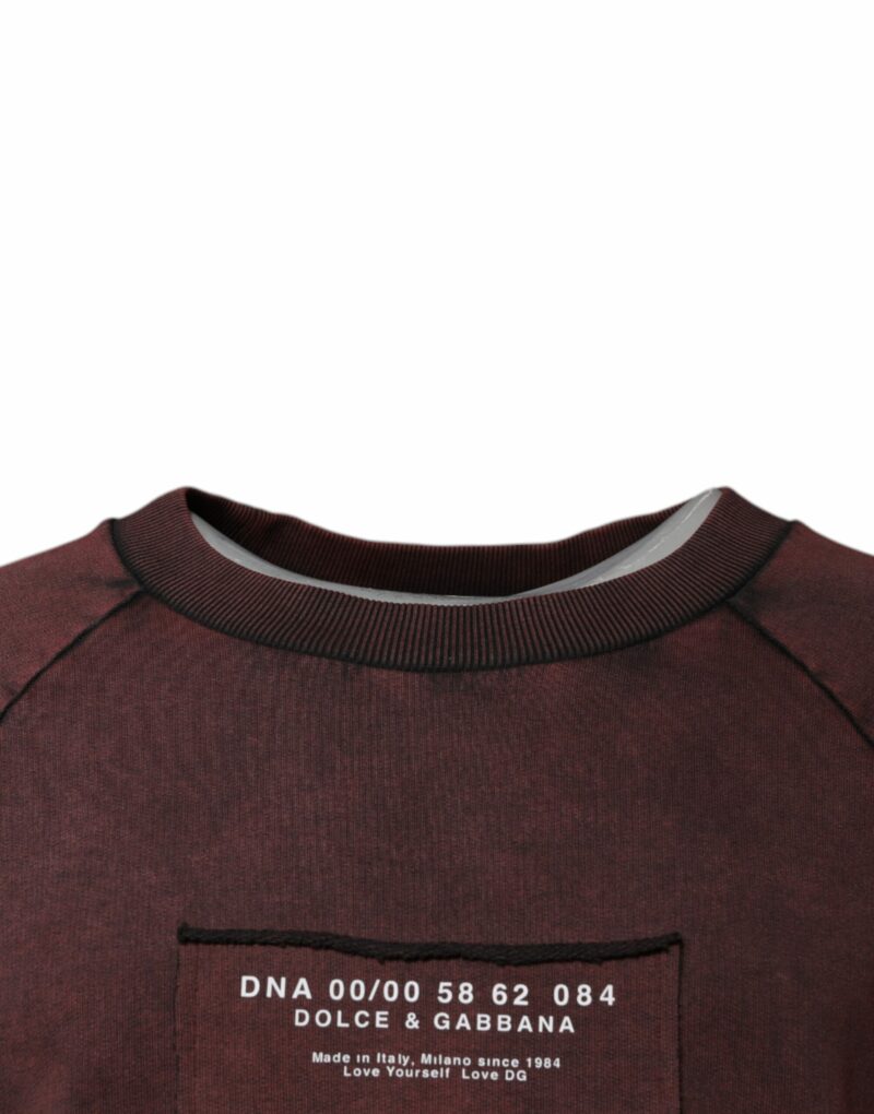 Dolce & Gabbana Brown Logo Cotton Crew Neck Pullover Sweater - Image 3
