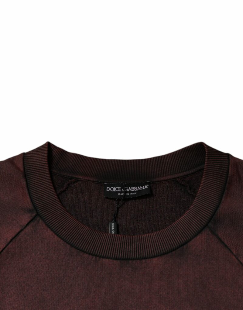 Dolce & Gabbana Brown Logo Cotton Crew Neck Pullover Sweater - Image 6