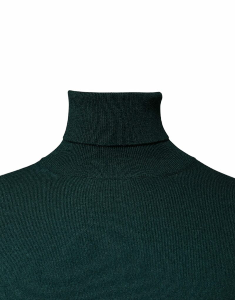Dolce & Gabbana Green Cashmere Turtleneck Men Pullover Sweater - Image 3