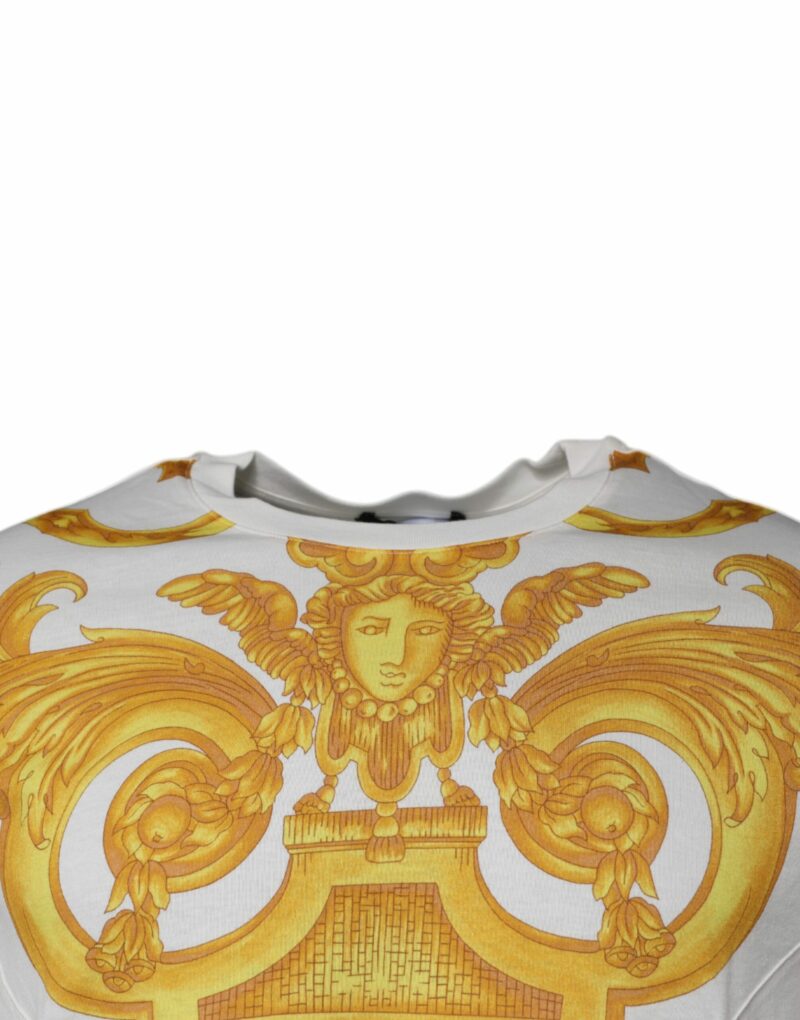 Versace White Medusa Print Cotton Crew Neck T-shirt - Image 3