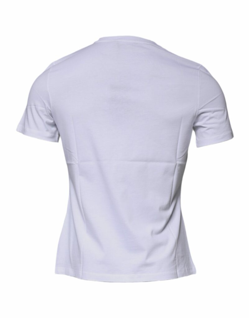 Versace White Medusa Print Cotton Crew Neck T-shirt - Image 5