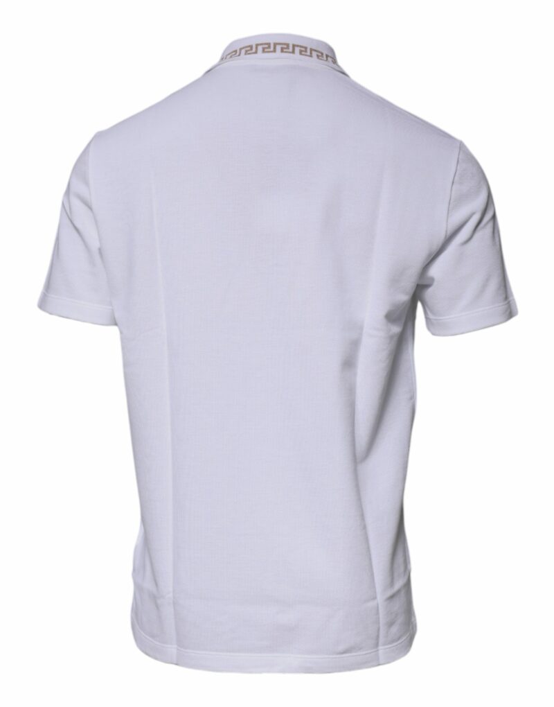 Versace White Viscose Collared Men Polo Short Sleeves T-shirt - Image 5