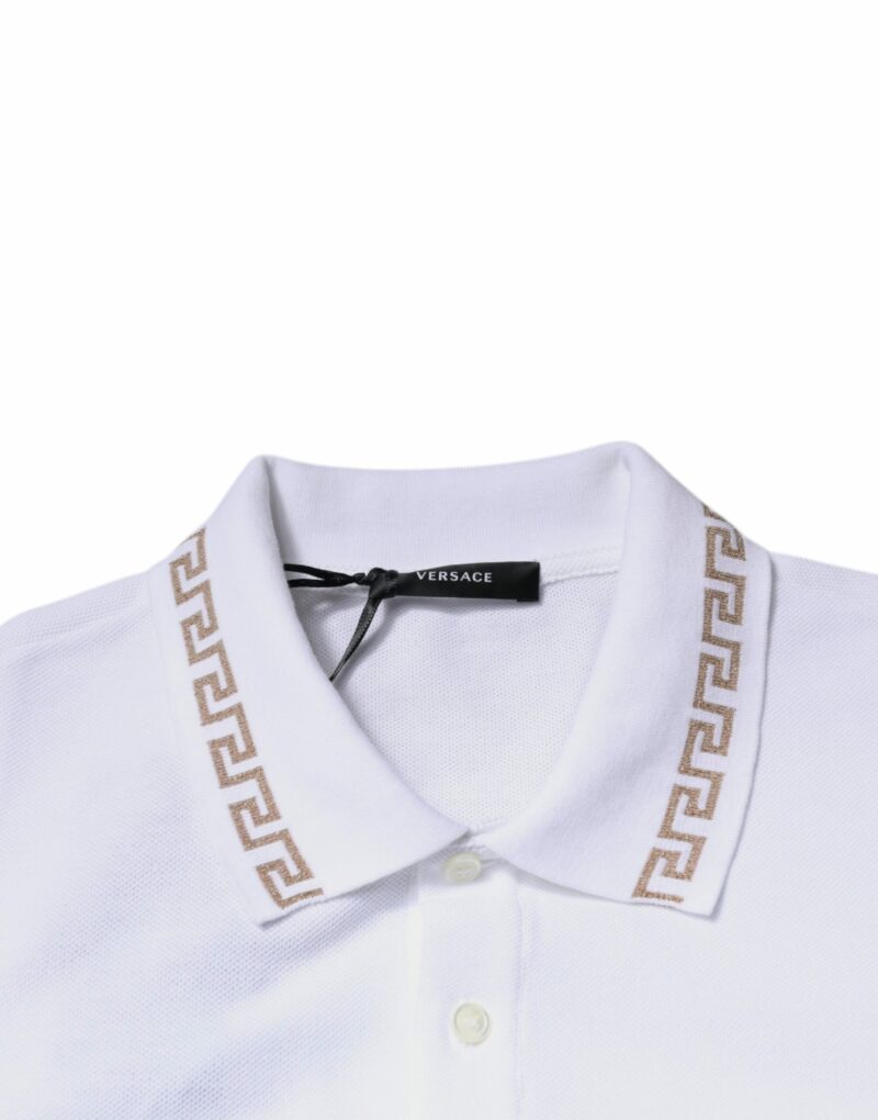 Versace White Viscose Collared Men Polo Short Sleeves T-shirt - Image 6