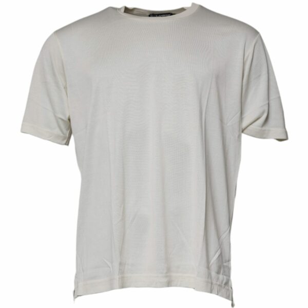 Dolce & Gabbana Off White Crew Neck Short Sleeve T-shirt