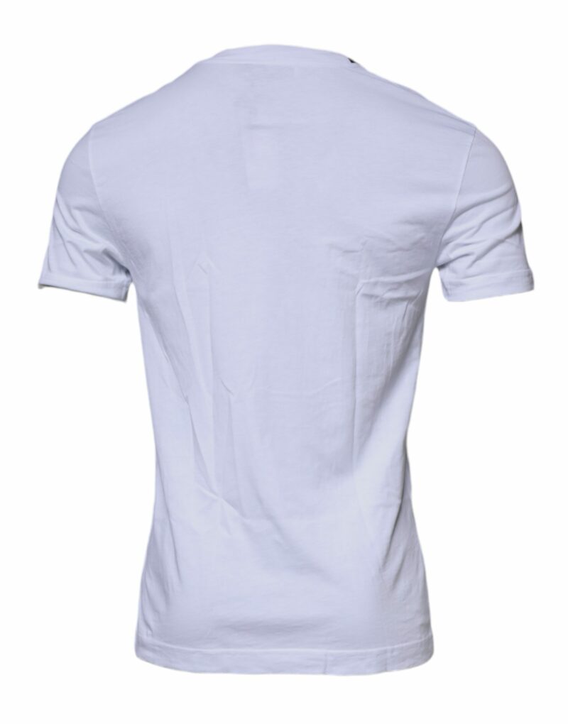 Dolce & Gabbana White Logo Print Cotton Crew Neck T-shirt - Image 5