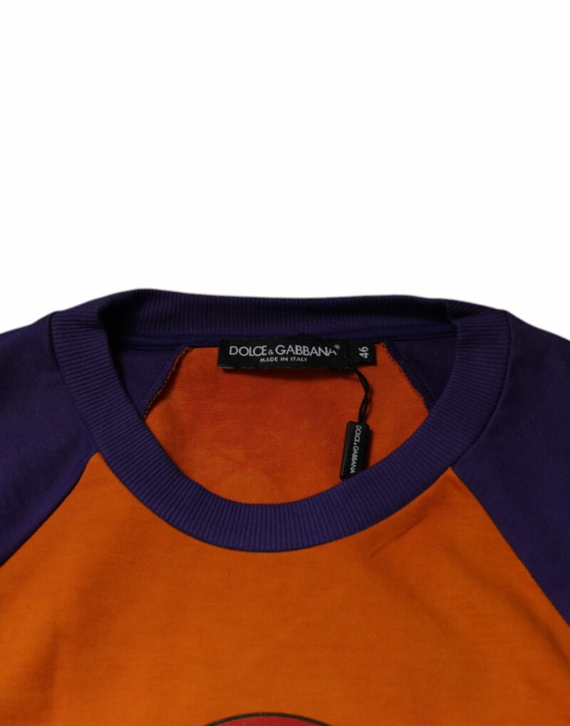 Dolce & Gabbana Orange Purple Graphic Print Short Sleeves T-shirt - Image 6