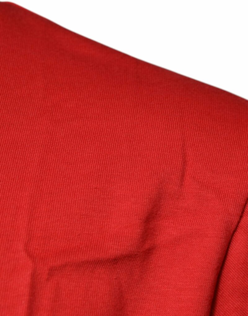 Dolce & Gabbana Red DG Logo Cotton Crew Neck T-shirt - Image 4