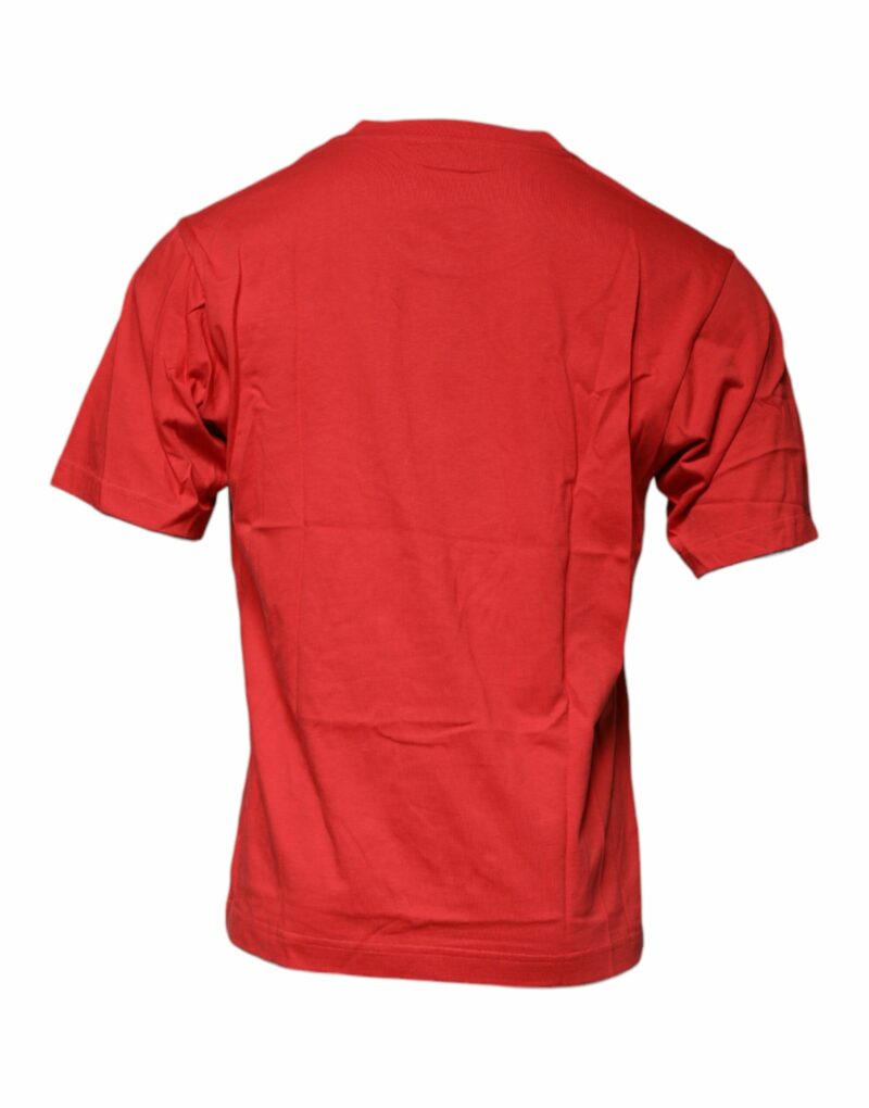 Dolce & Gabbana Red DG Logo Cotton Crew Neck T-shirt - Image 5
