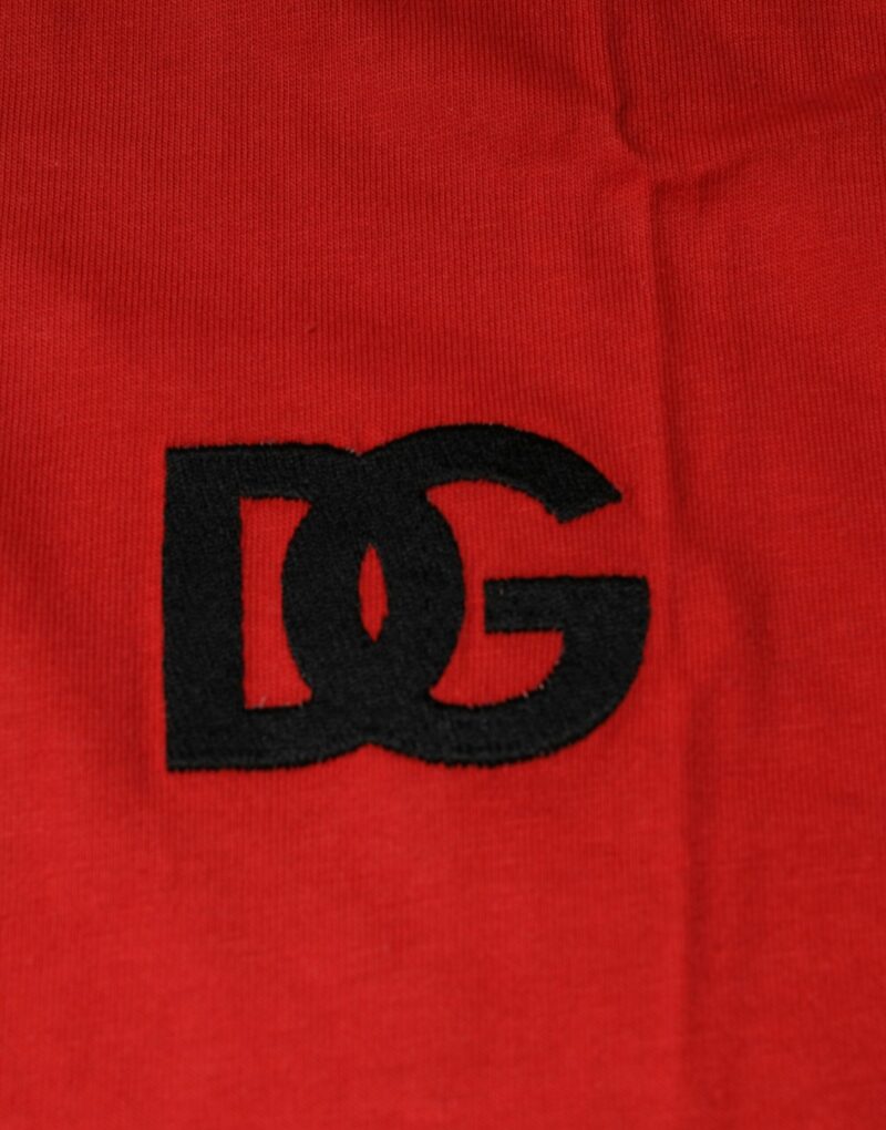 Dolce & Gabbana Red DG Logo Cotton Crew Neck T-shirt - Image 7