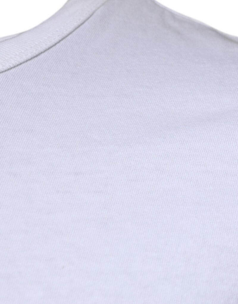 Dolce & Gabbana White Stripes Crew Neck Short Sleeves T-shirt - Image 4