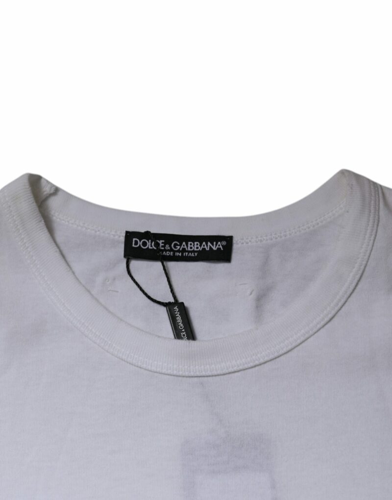 Dolce & Gabbana White Stripes Crew Neck Short Sleeves T-shirt - Image 6