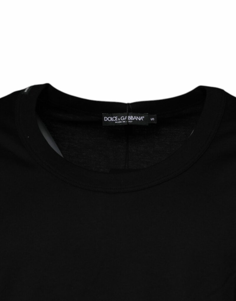 Dolce & Gabbana Black Cotton Round Neck Sleeveless T-shirt - Image 3