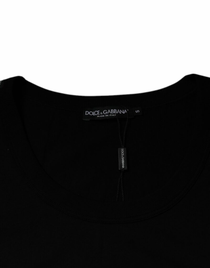 Dolce & Gabbana Black Cotton Round Neck Sleeveless T-shirt - Image 5
