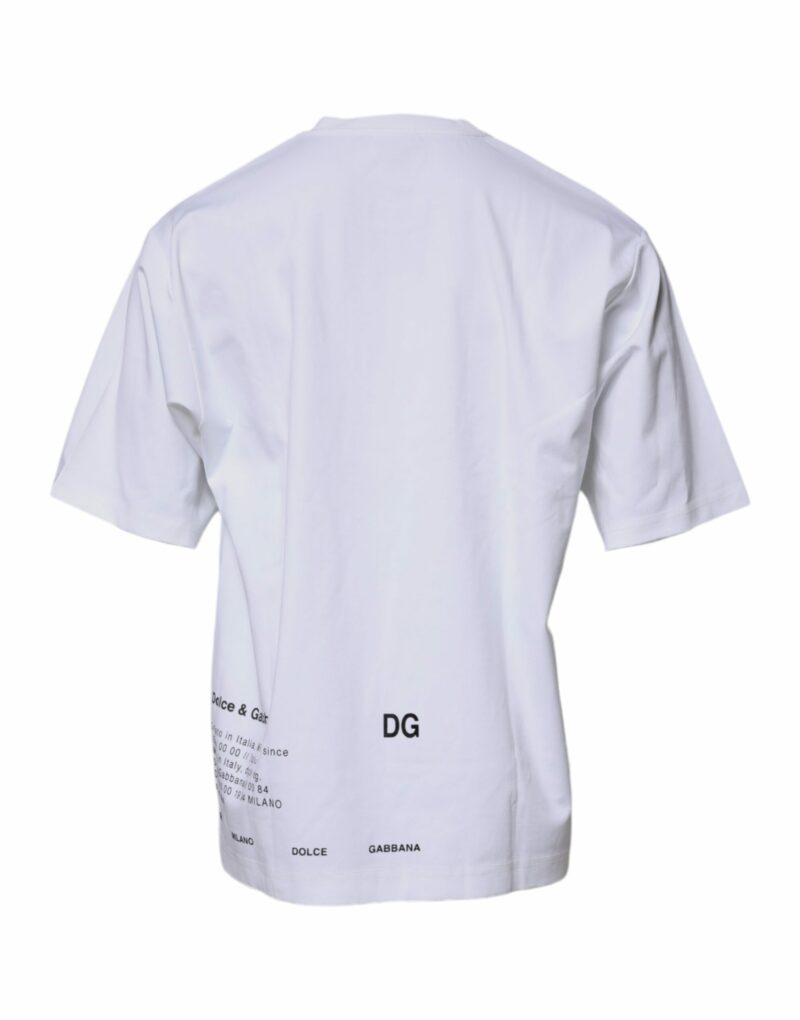 Dolce & Gabbana White DG Logo Cotton Crew Neck T-shirt - Image 5