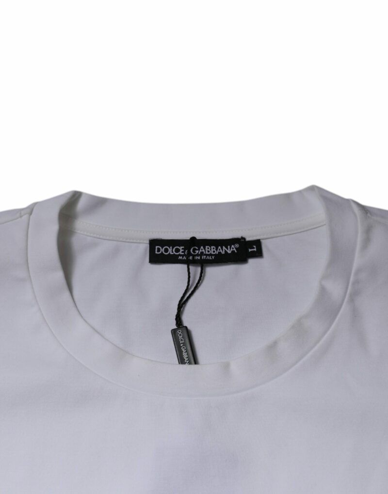 Dolce & Gabbana White DG Logo Cotton Crew Neck T-shirt - Image 6