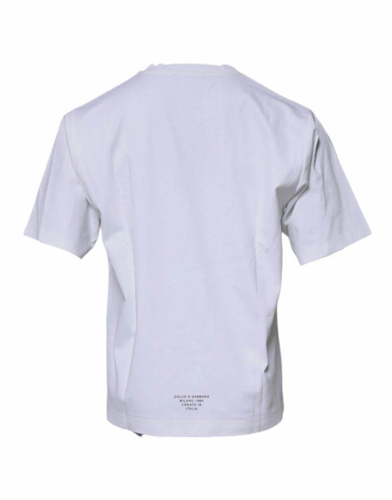 Dolce & Gabbana White DG Logo Cotton Crew Neck T-shirt - Image 5