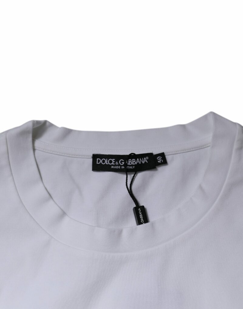 Dolce & Gabbana White DG Logo Cotton Crew Neck T-shirt - Image 6