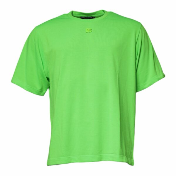Dolce & Gabbana Green DG Logo Cotton Crew Neck T-shirt