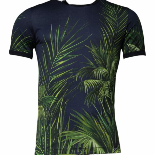 Dolce & Gabbana Blue Tree Print CrewNeck Short Sleeve T-shirt