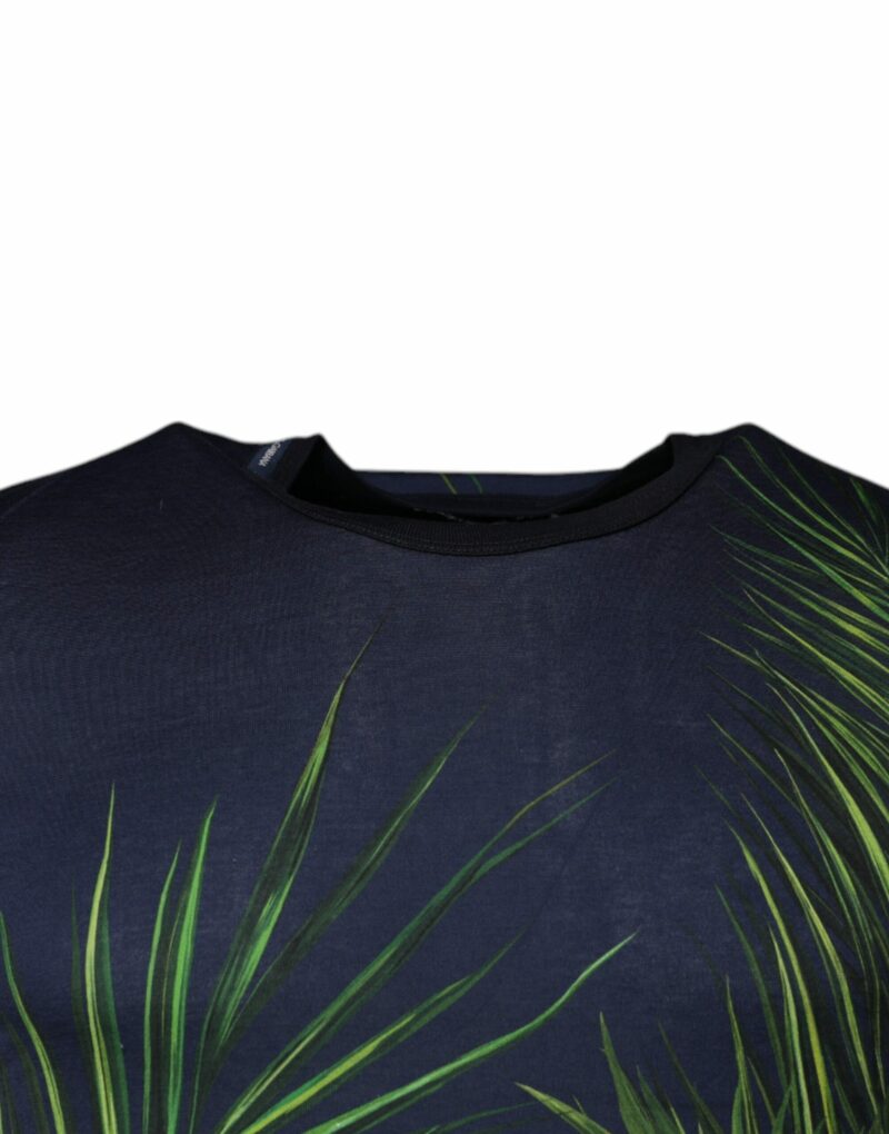 Dolce & Gabbana Blue Tree Print CrewNeck Short Sleeve T-shirt - Image 3