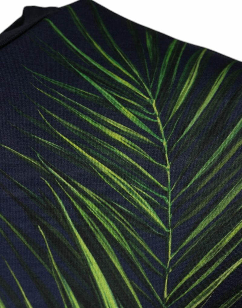 Dolce & Gabbana Blue Tree Print CrewNeck Short Sleeve T-shirt - Image 4