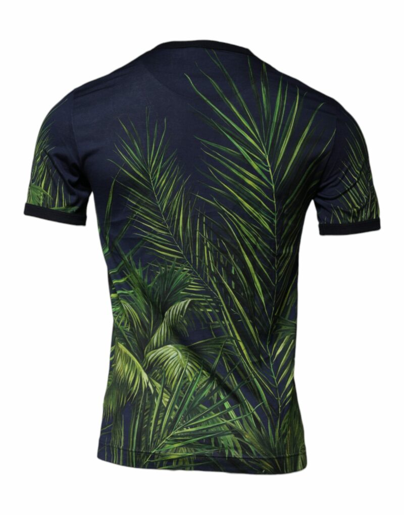 Dolce & Gabbana Blue Tree Print CrewNeck Short Sleeve T-shirt - Image 5