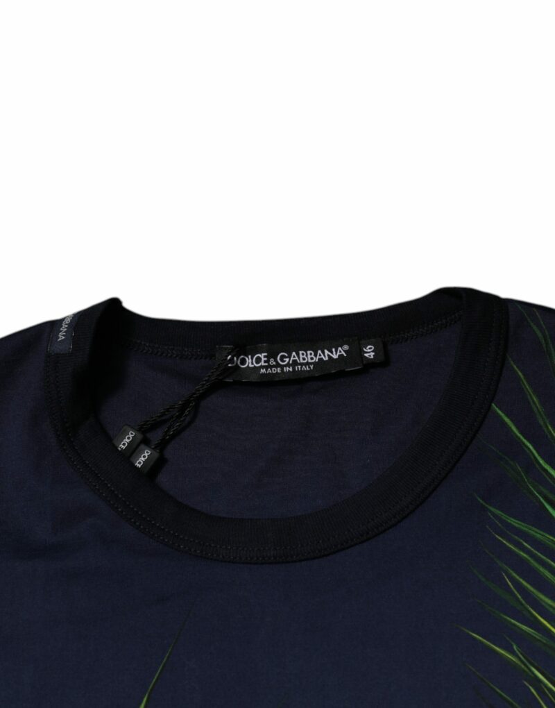 Dolce & Gabbana Blue Tree Print CrewNeck Short Sleeve T-shirt - Image 6