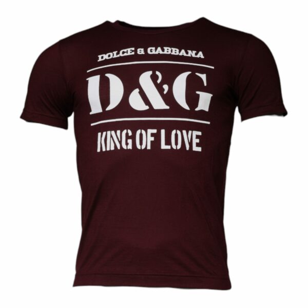 Dolce & Gabbana Dark Red D&G King Of Love Crew Neck T-shirt