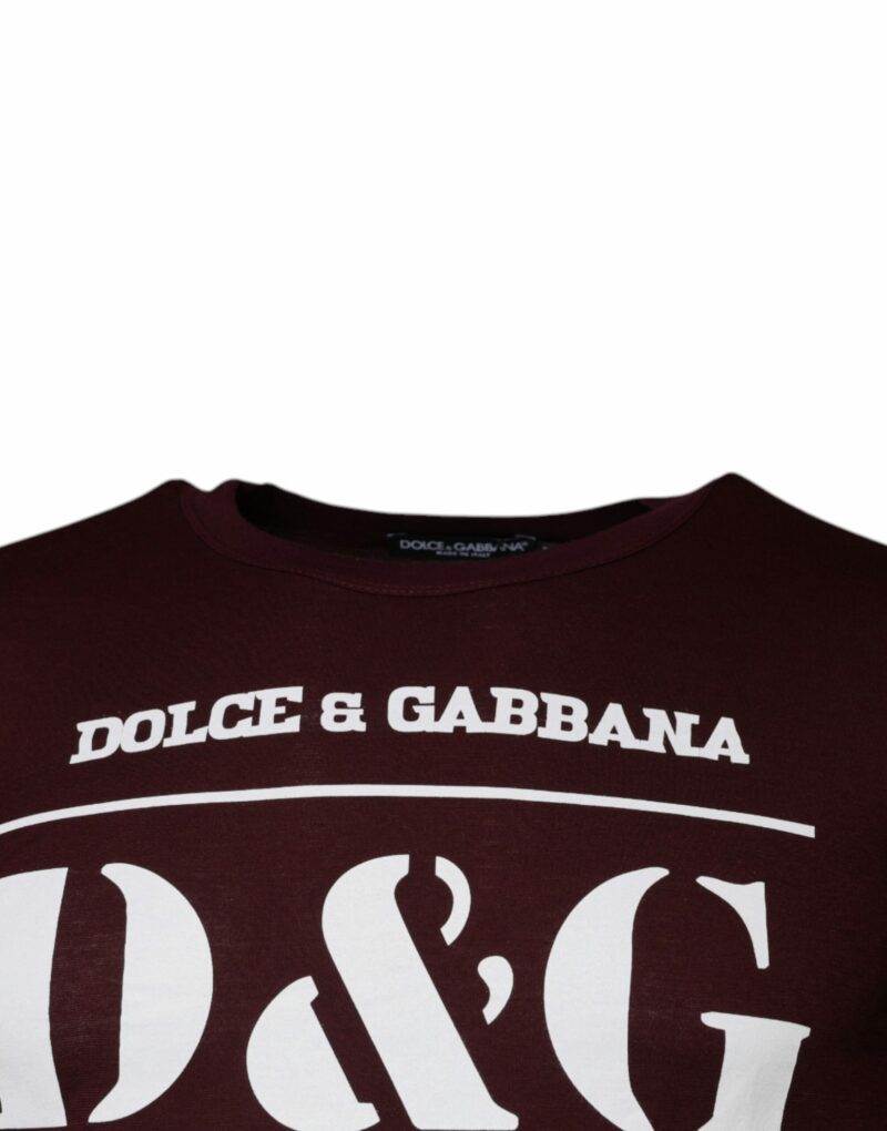 Dolce & Gabbana Dark Red D&G King Of Love Crew Neck T-shirt - Image 3