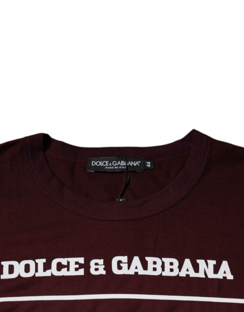 Dolce & Gabbana Dark Red D&G King Of Love Crew Neck T-shirt - Image 6