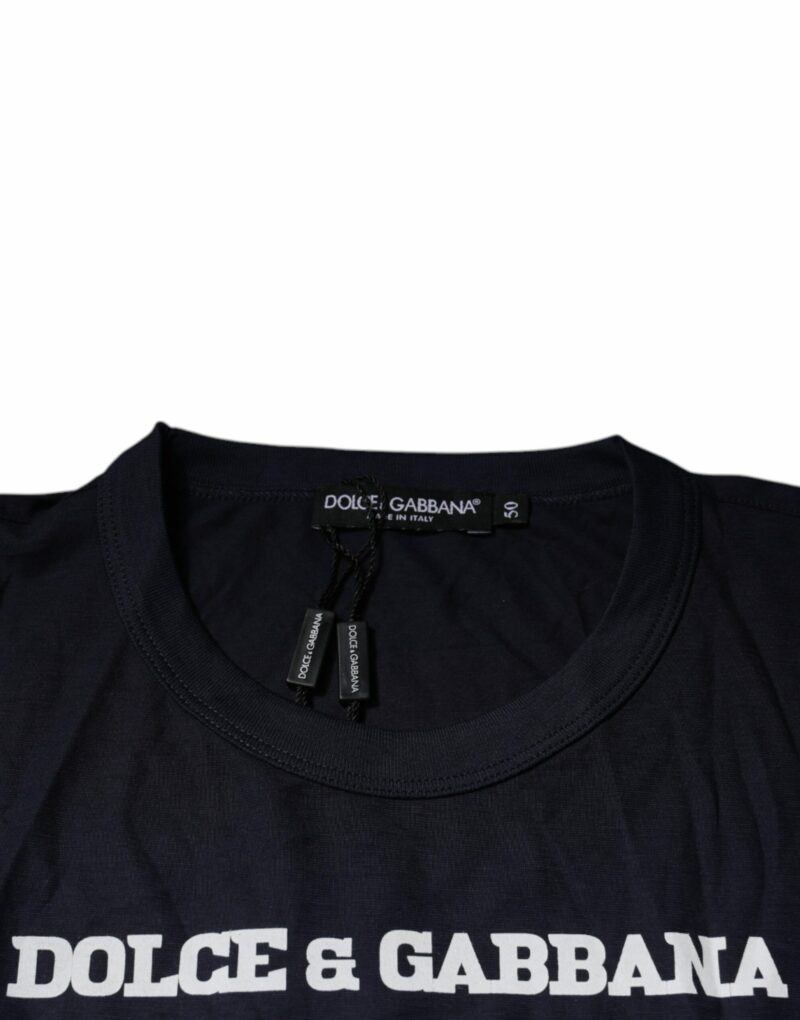 Dolce & Gabbana Blue D&G King Of Love Cotton Crew Neck T-shirt - Image 6