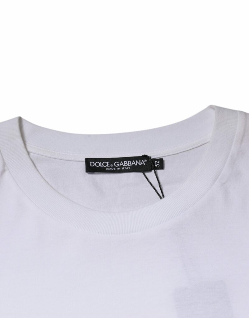 Dolce & Gabbana White DG Milano Cotton Crew Neck T-shirt - Image 6