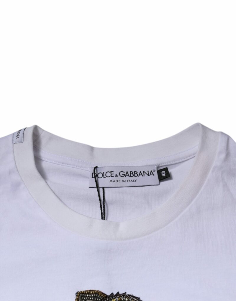 Dolce & Gabbana White DG Logo Cotton Crew Neck T-shirt - Image 6