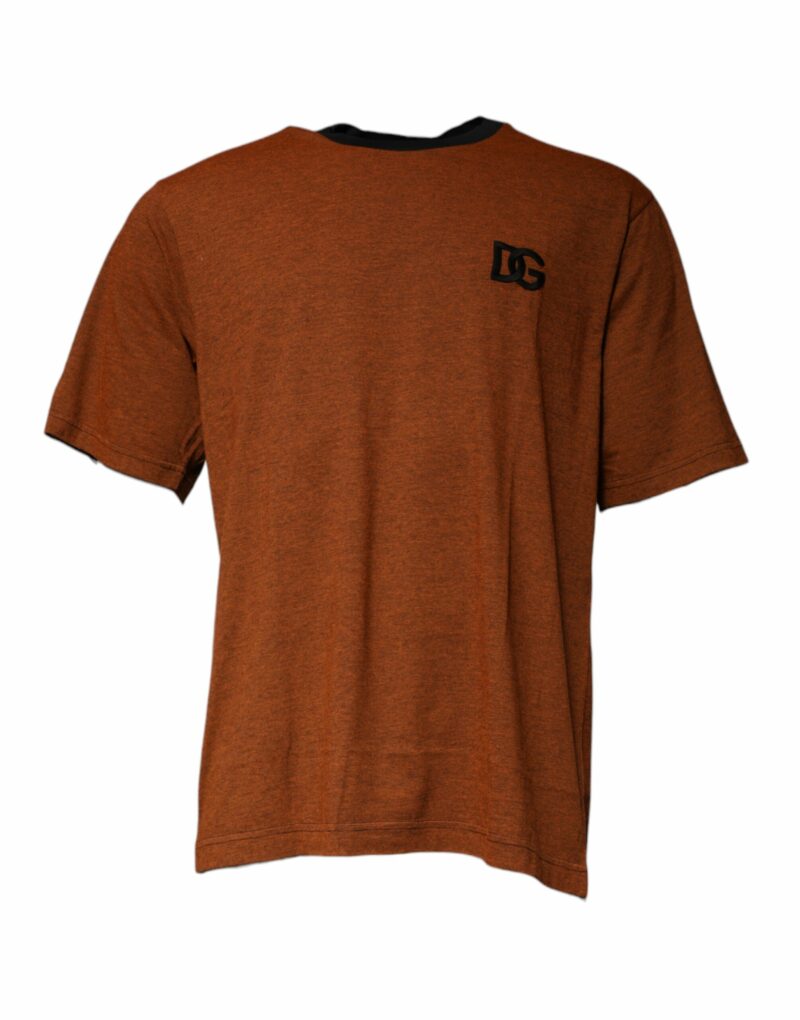 Dolce & Gabbana Brown DG Logo Cotton Crew Neck T-shirt - Image 2